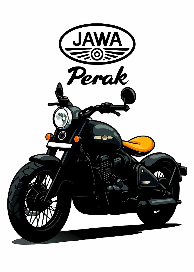 Jawa Perak Motorcycle Illustration