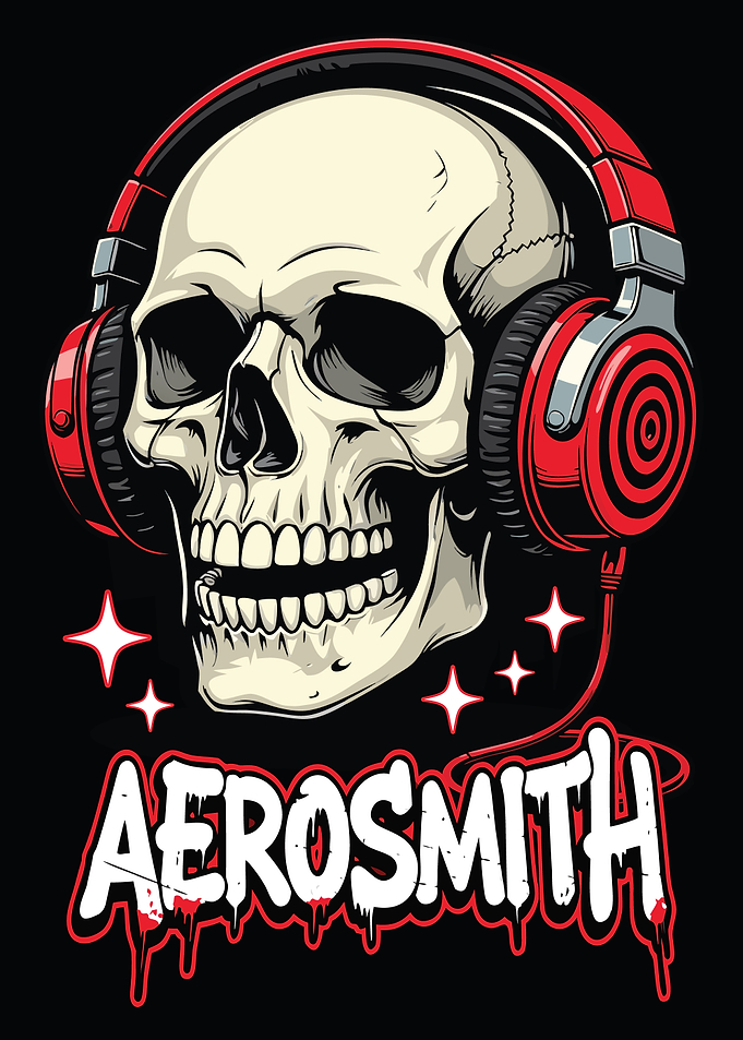 Aerosmith Skull with Headphones
