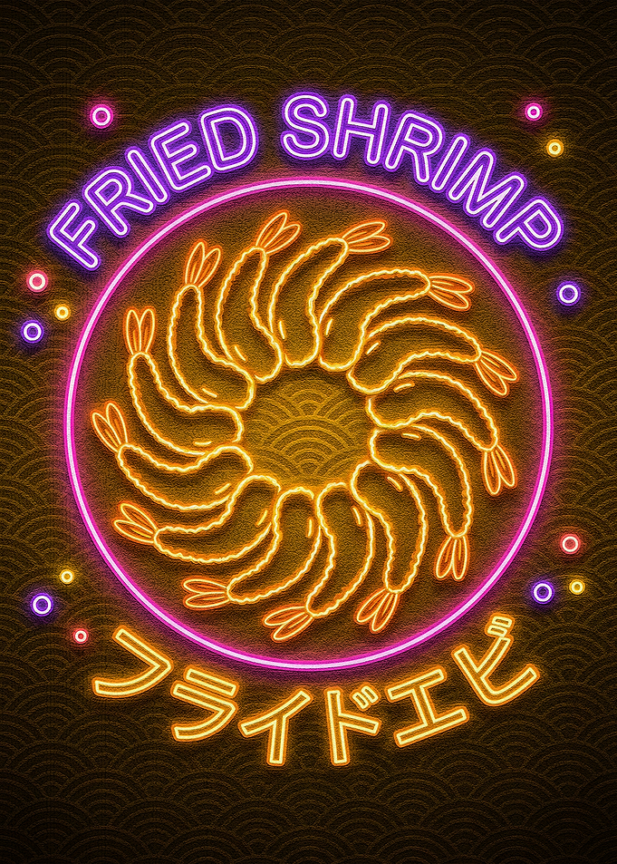 Neon Fried Shrimp Sign