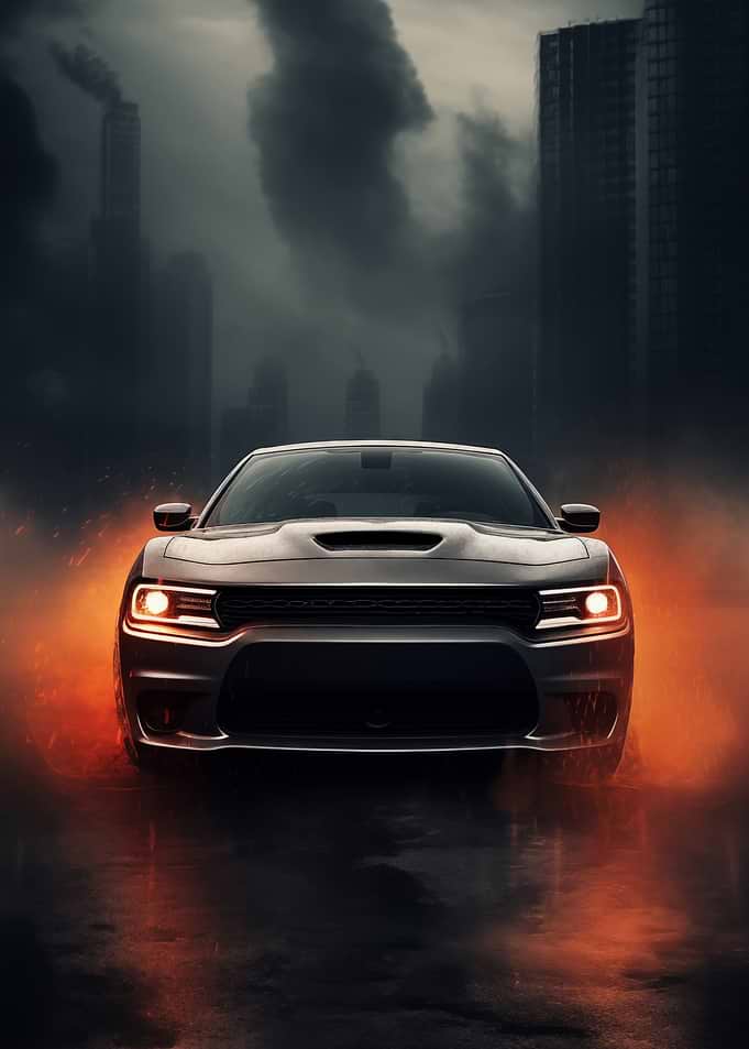 Dodge Charger in Cityscape