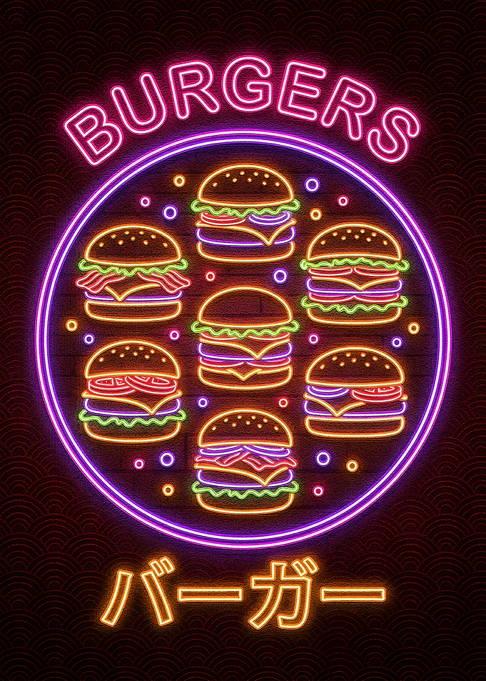 Neon Burgers Sign
