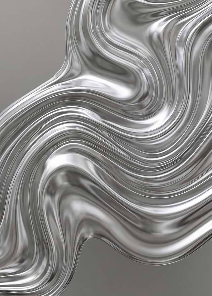 Abstract Silver Metallic Wave