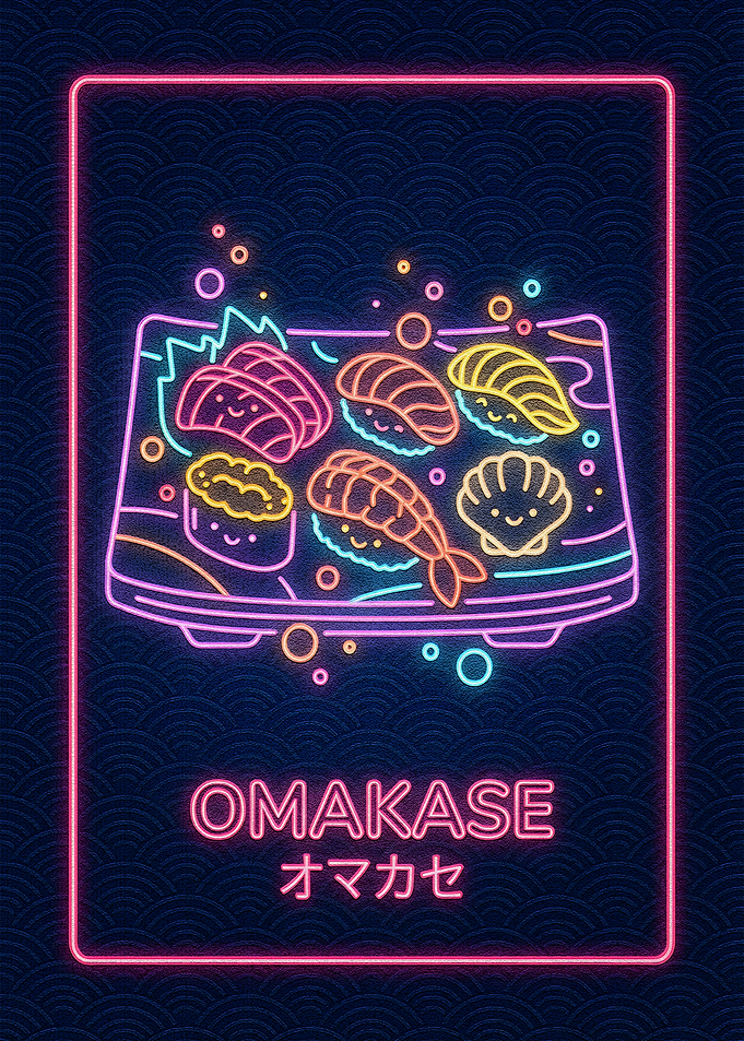 Omakase Sushi Neon Art