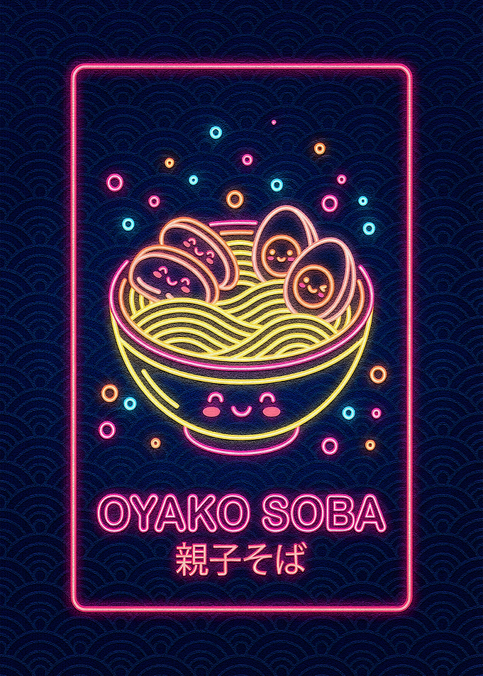 Oyako Soba Neon Art