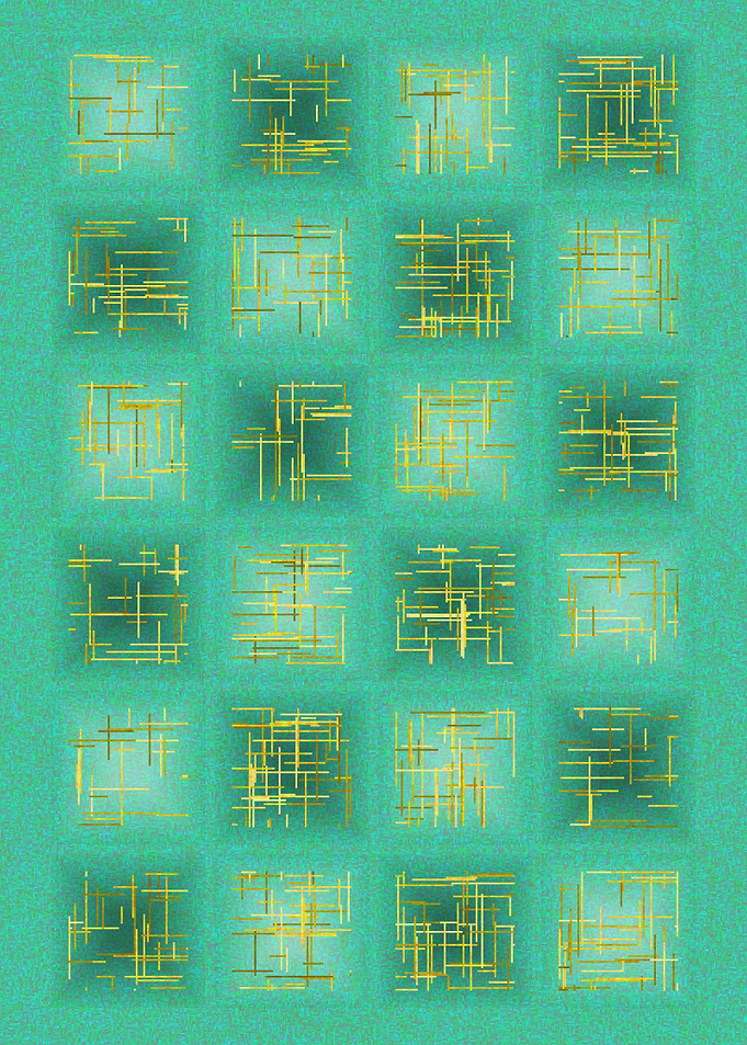 Abstract Grid with Golden Lines