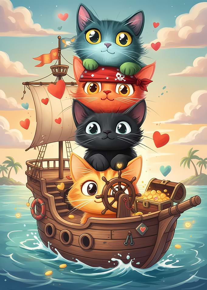 Cats on a Pirate Ship