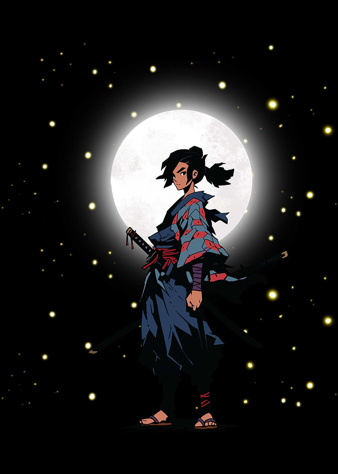 Samurai under the moonlight