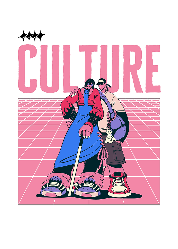 Culture Illustration with Two Figures