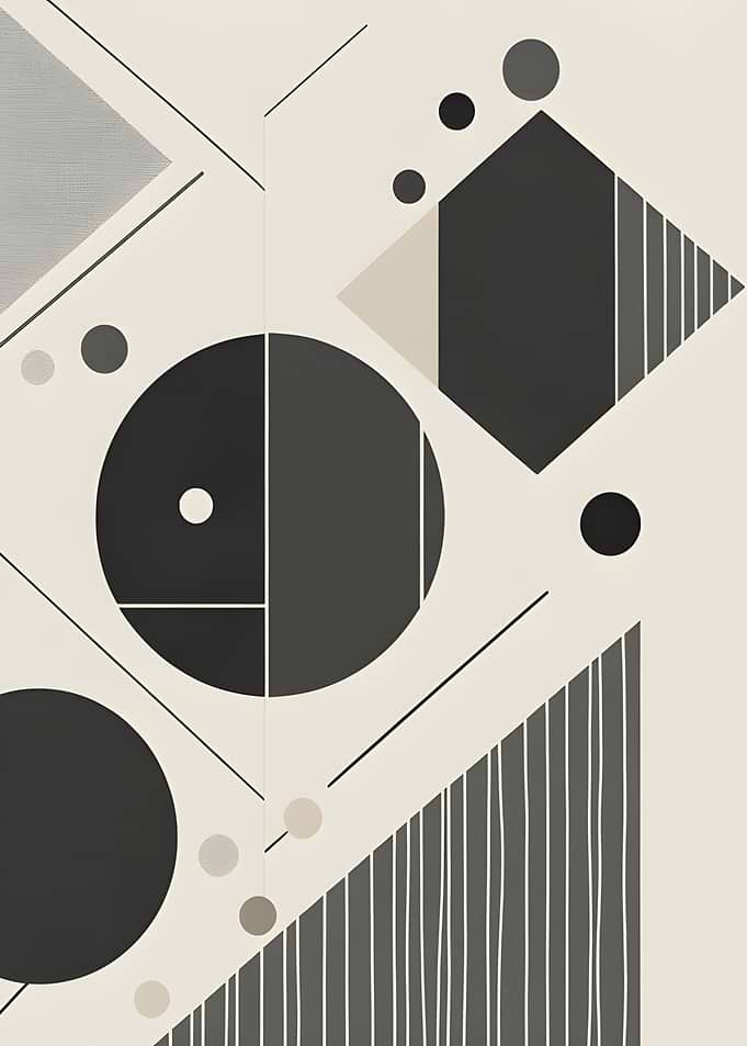 Abstract Geometric Shapes in Neutral Tones