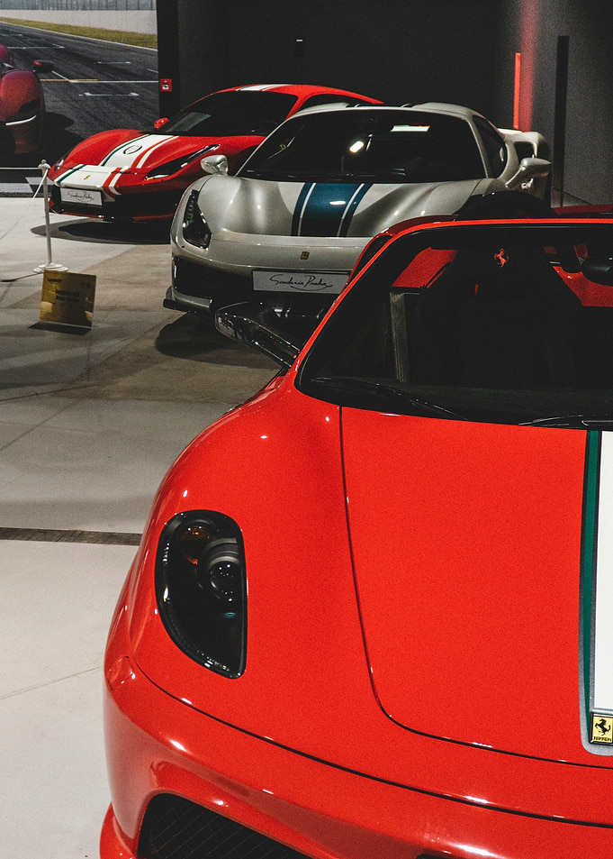 Ferrari Cars in Showroom