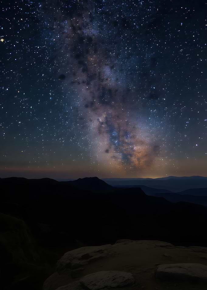 Milky Way over Mountain Range