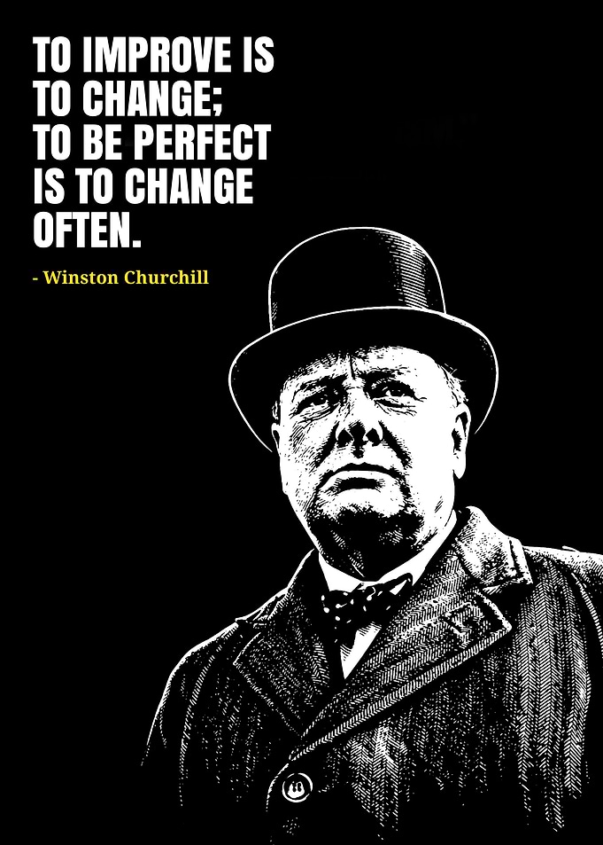 Winston Churchill Quote Black and White