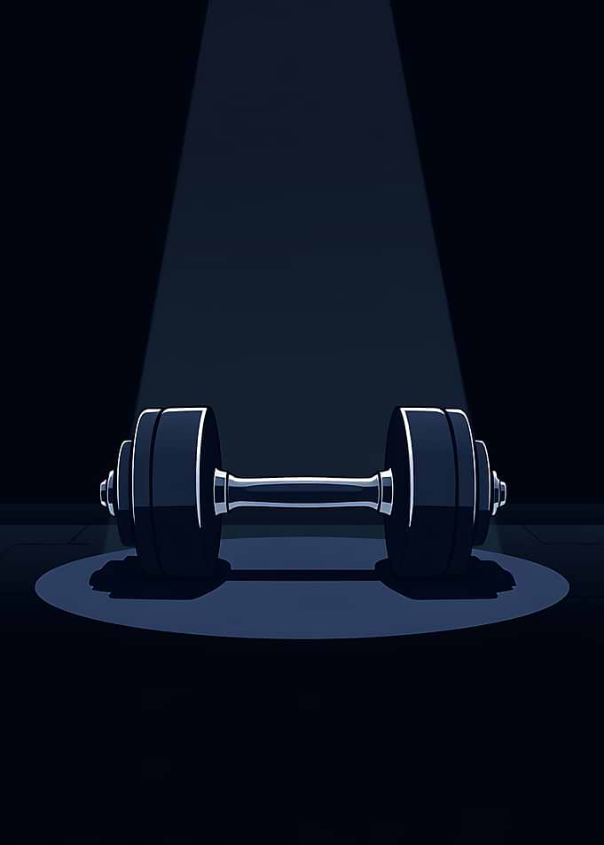 Dumbbell in Spotlight Pixel Art