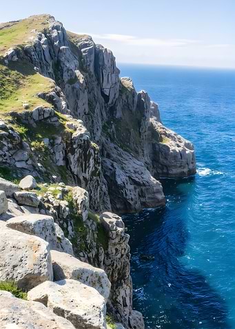 Coastal Cliff Landscape with Blue Ocean