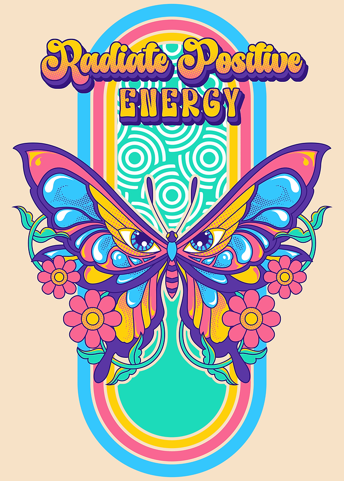 Radiate Positive Energy Butterfly Art