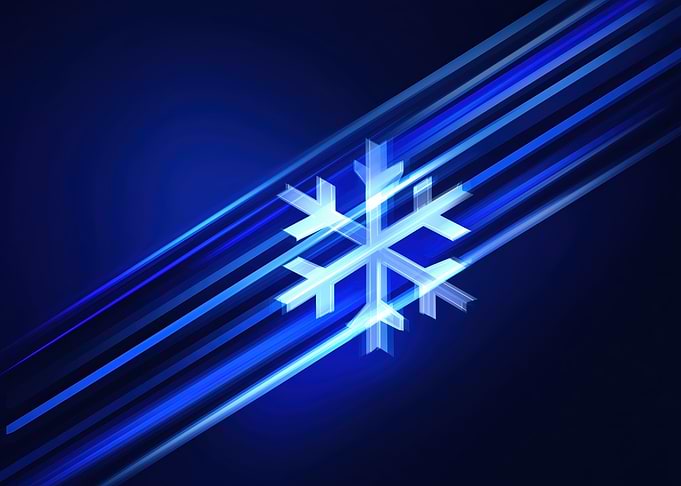 Blue Snowflake with Light Streaks