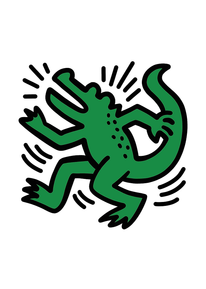 Green Alligator Pop Art Illustration