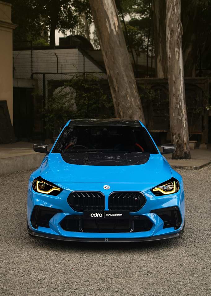 Bright Blue BMW Front View