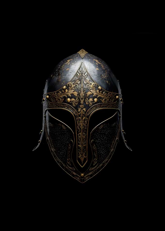 Royal Medieval Helmet – Dark Fantasy Armor Art