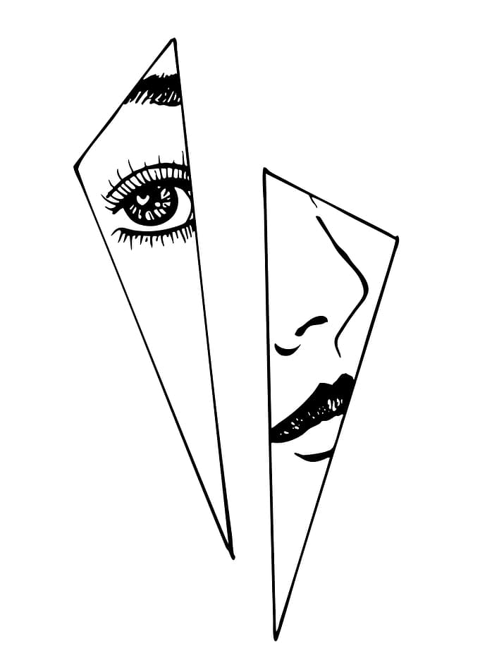 Abstract Face in Geometric Shapes