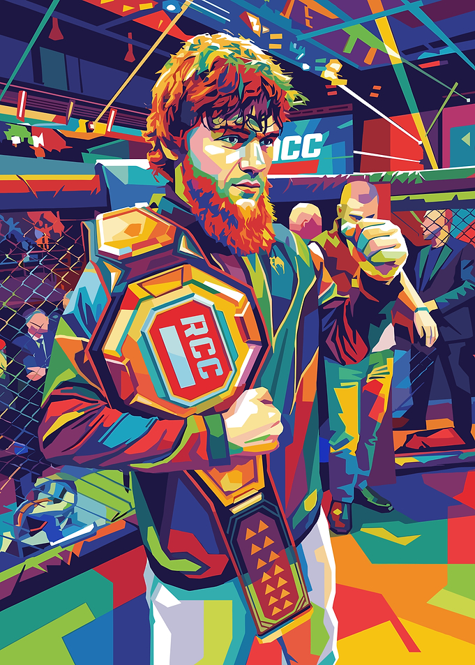 Colorful MMA Champion Art