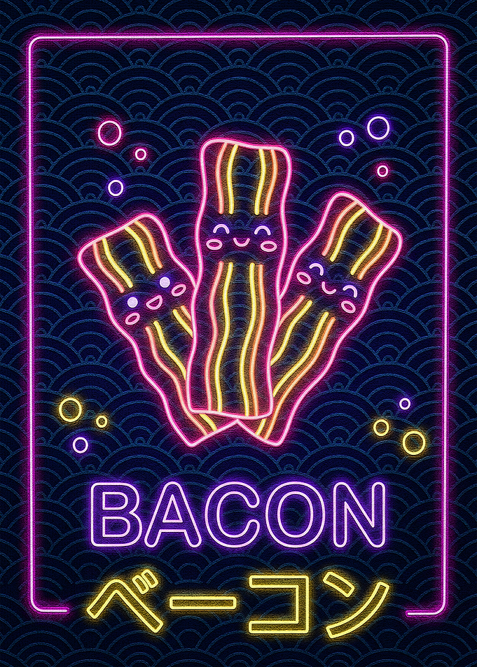 Neon Bacon Kawaii
