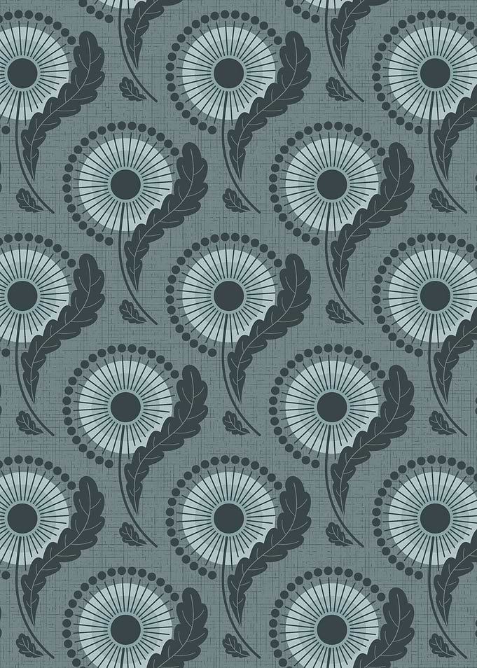 Dandelion Floral Art Deco Pattern