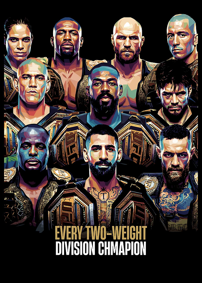 UFC Two-Weight Division Champions Poster
