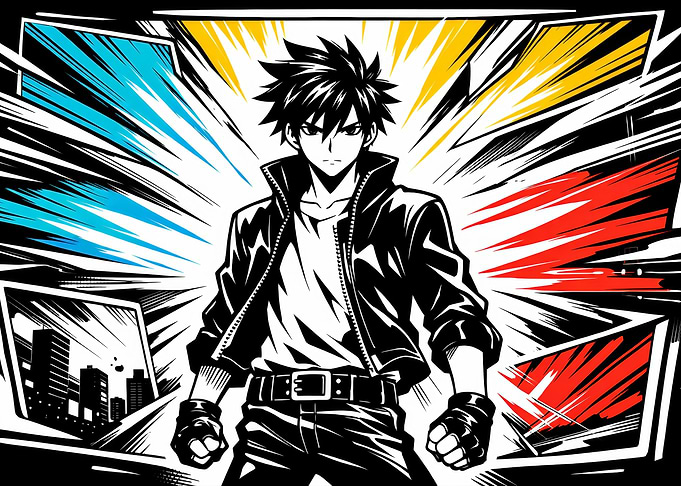 Anime Character with Dynamic Background