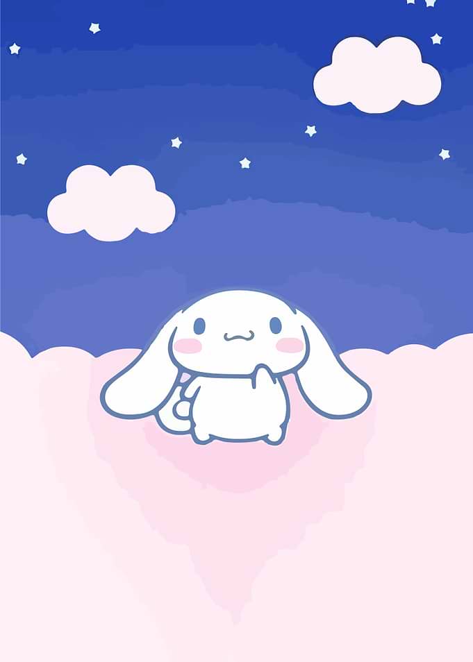 Cinnamoroll in a starry night sky