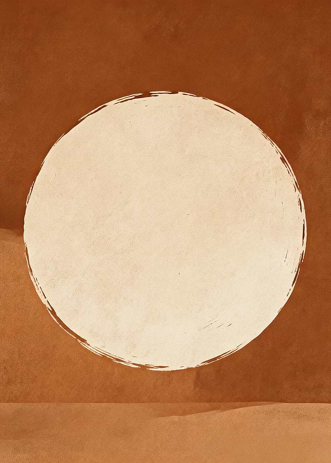 JAPANDI Enso Zen Circle Abstract Terracotta