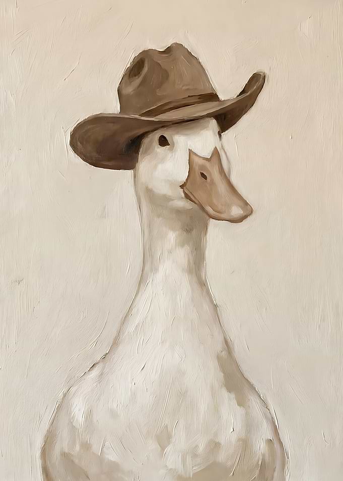 Duck with Cowboy Hat Painting
