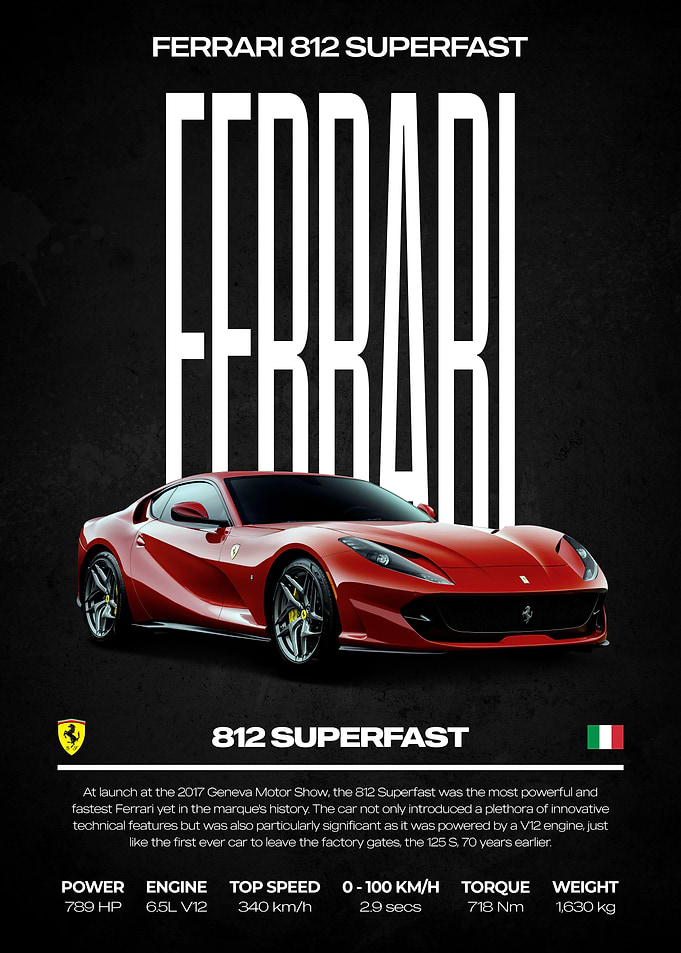 Ferrari 812 Superfast Poster