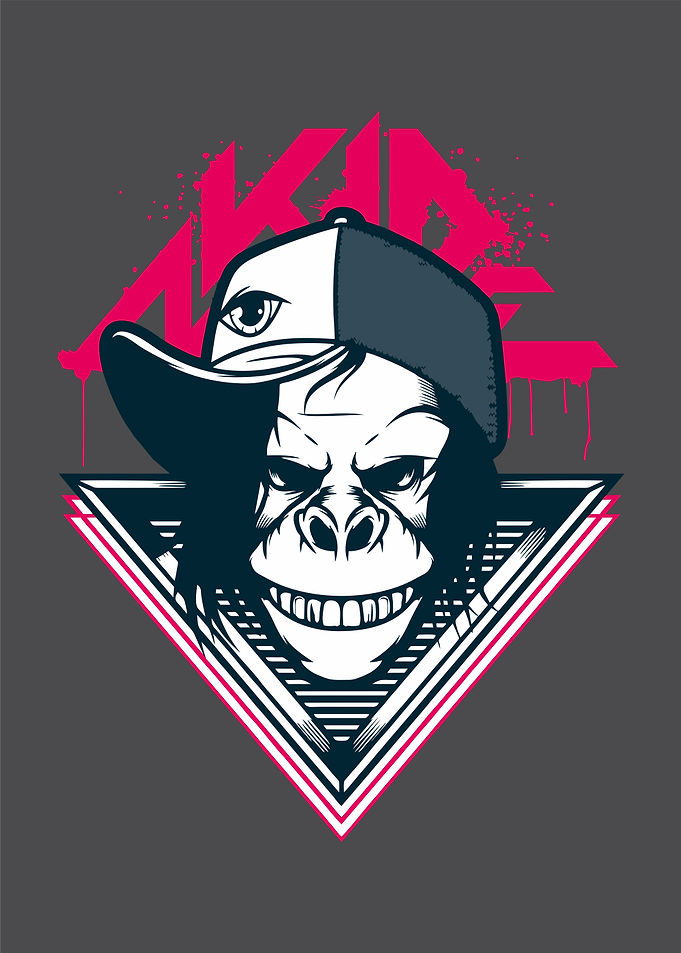 Cool Monkey with Cap Graphic