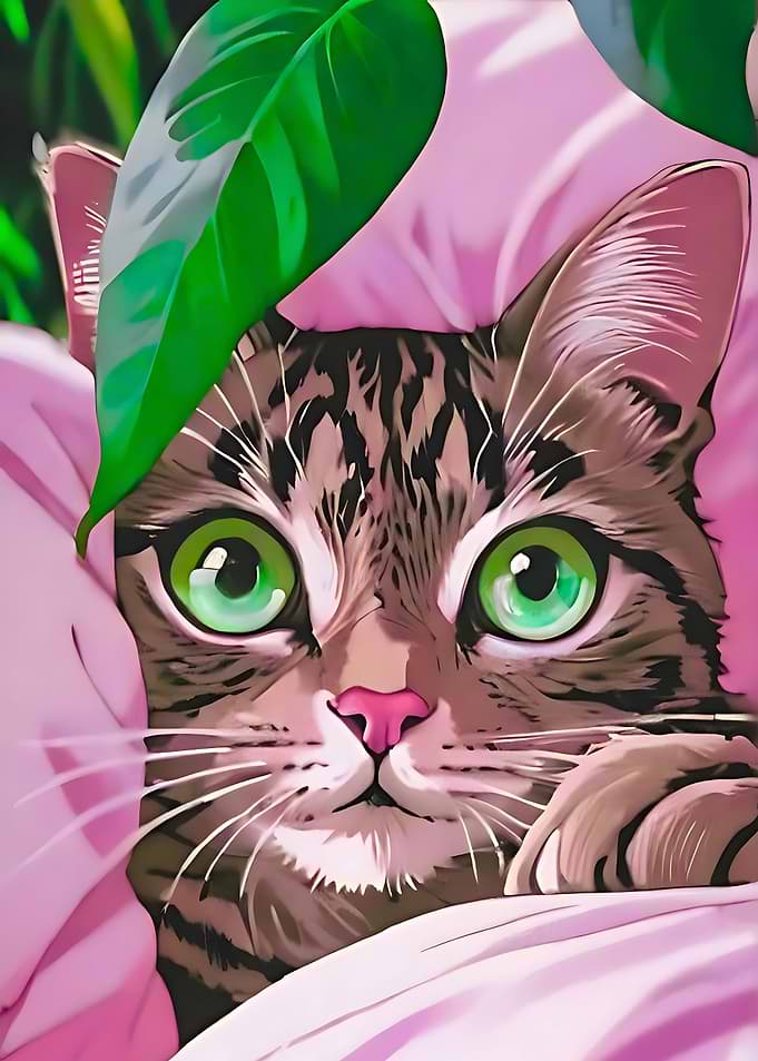 Cute Tabby Cat with Green Eyes