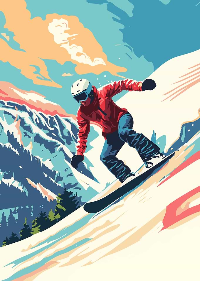Alpine Flow – Dynamic Ski Rider in Winter Mountains