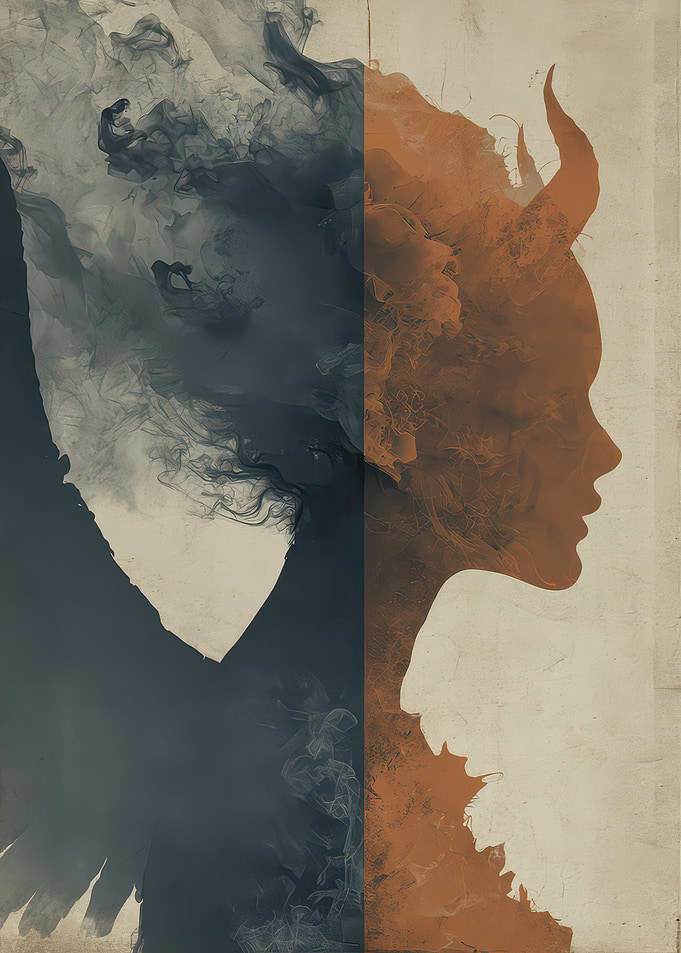 Angel and Devil Duality Portrait