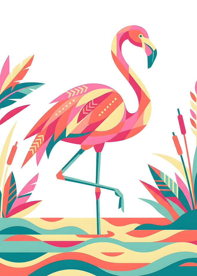 Geometric Flamingo Illustration