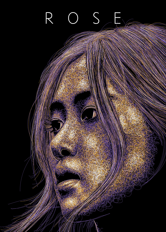 Rosé Black Pink Portrait in Digital Art Style