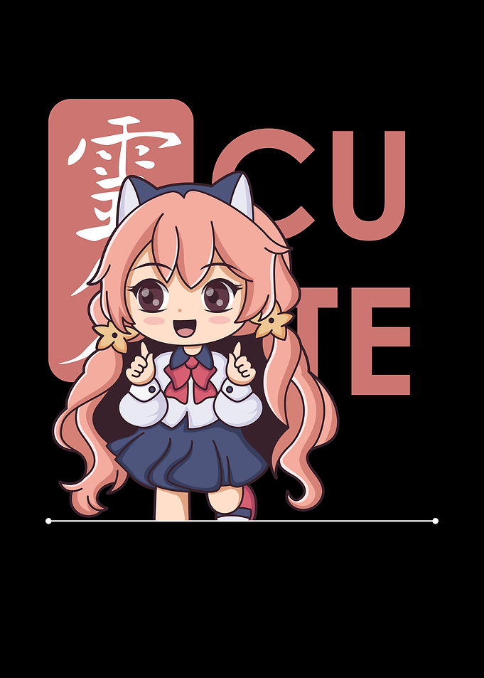 Cute Anime Girl with Cat Ears