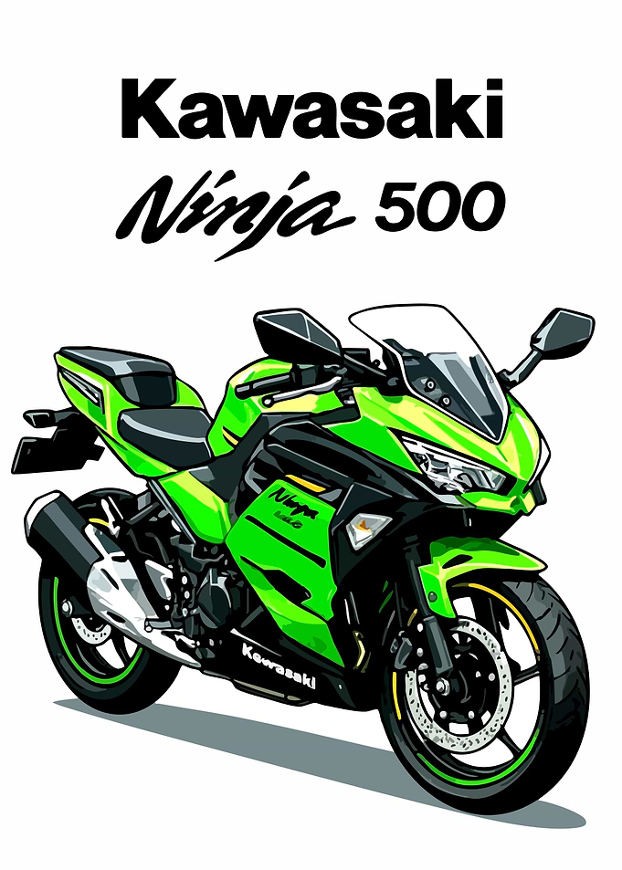 Kawasaki Ninja 500 Motorcycle Illustration