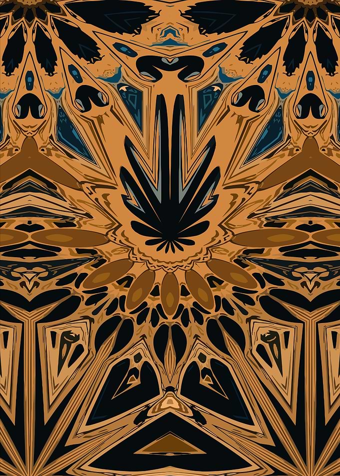 Abstract Geometric Pattern in Brown and Black