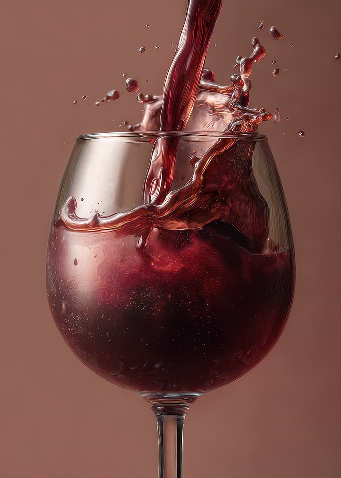 Red Wine Splash in Glass