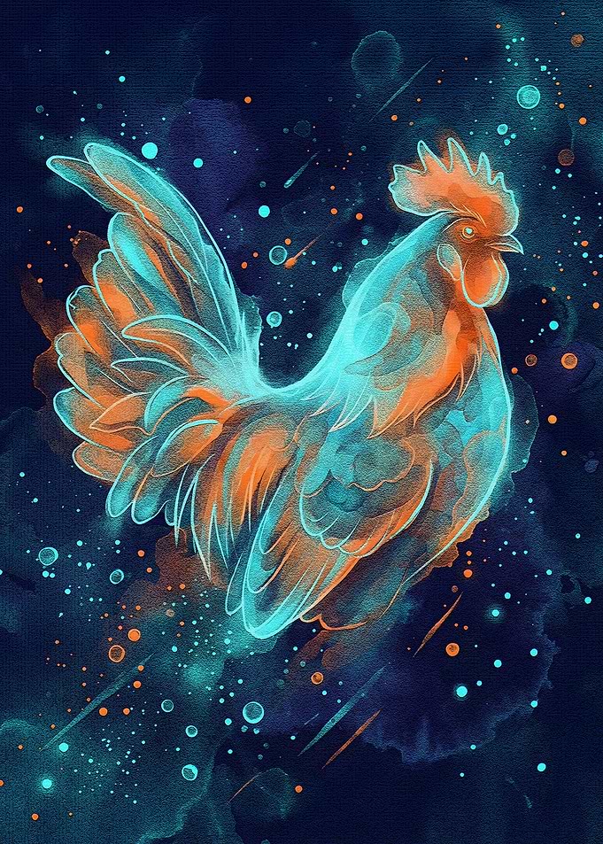 Abstract Rooster Illustration