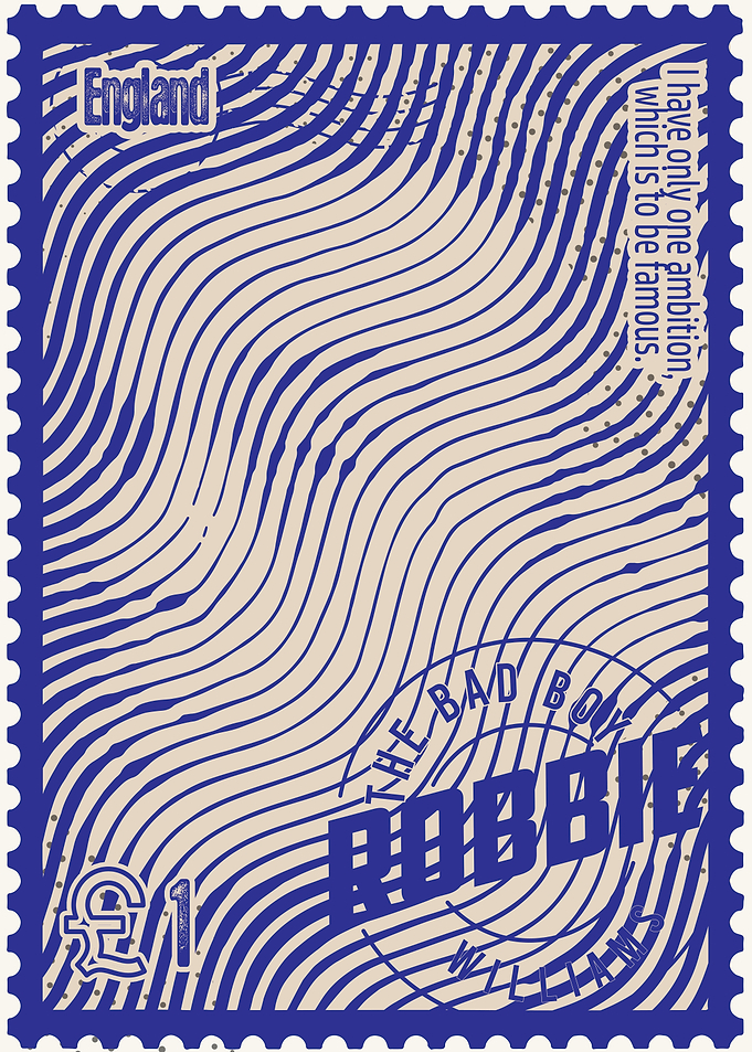 Robbie Williams England Stamp Art