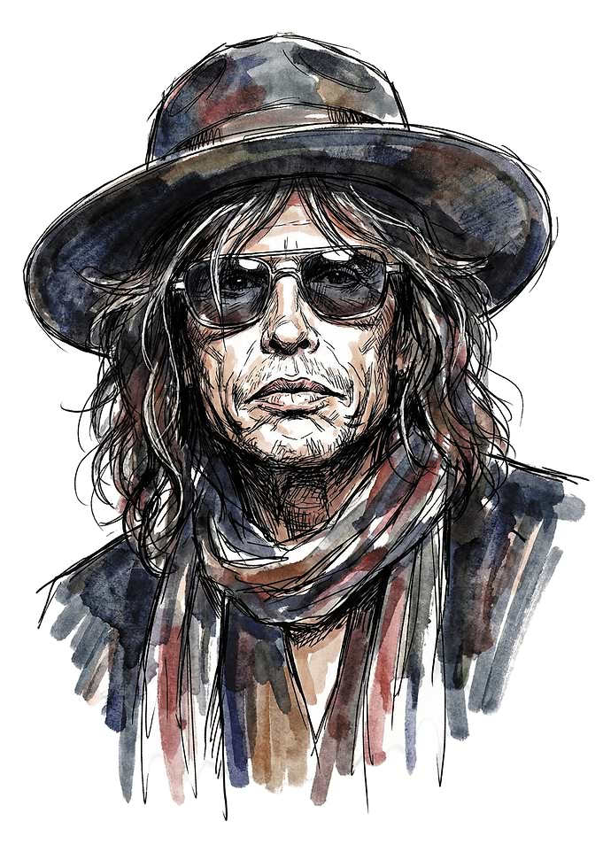 Steven Tyler Watercolor Portrait