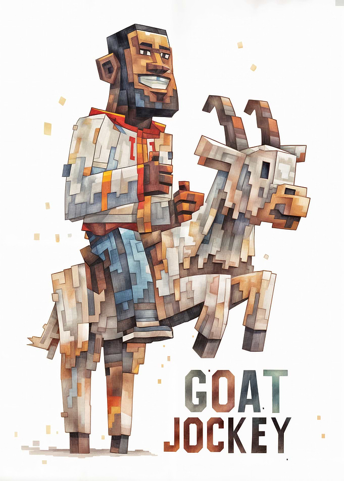 Goat Jockey Pixel Art Illustration