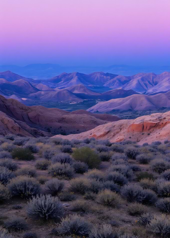 Desert Landscape at Dusk