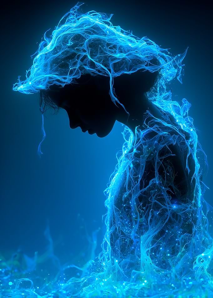 Ethereal Blue Figure