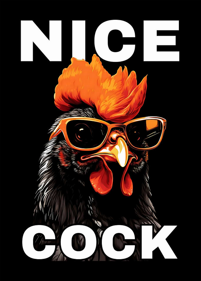 Cool Rooster with Sunglasses